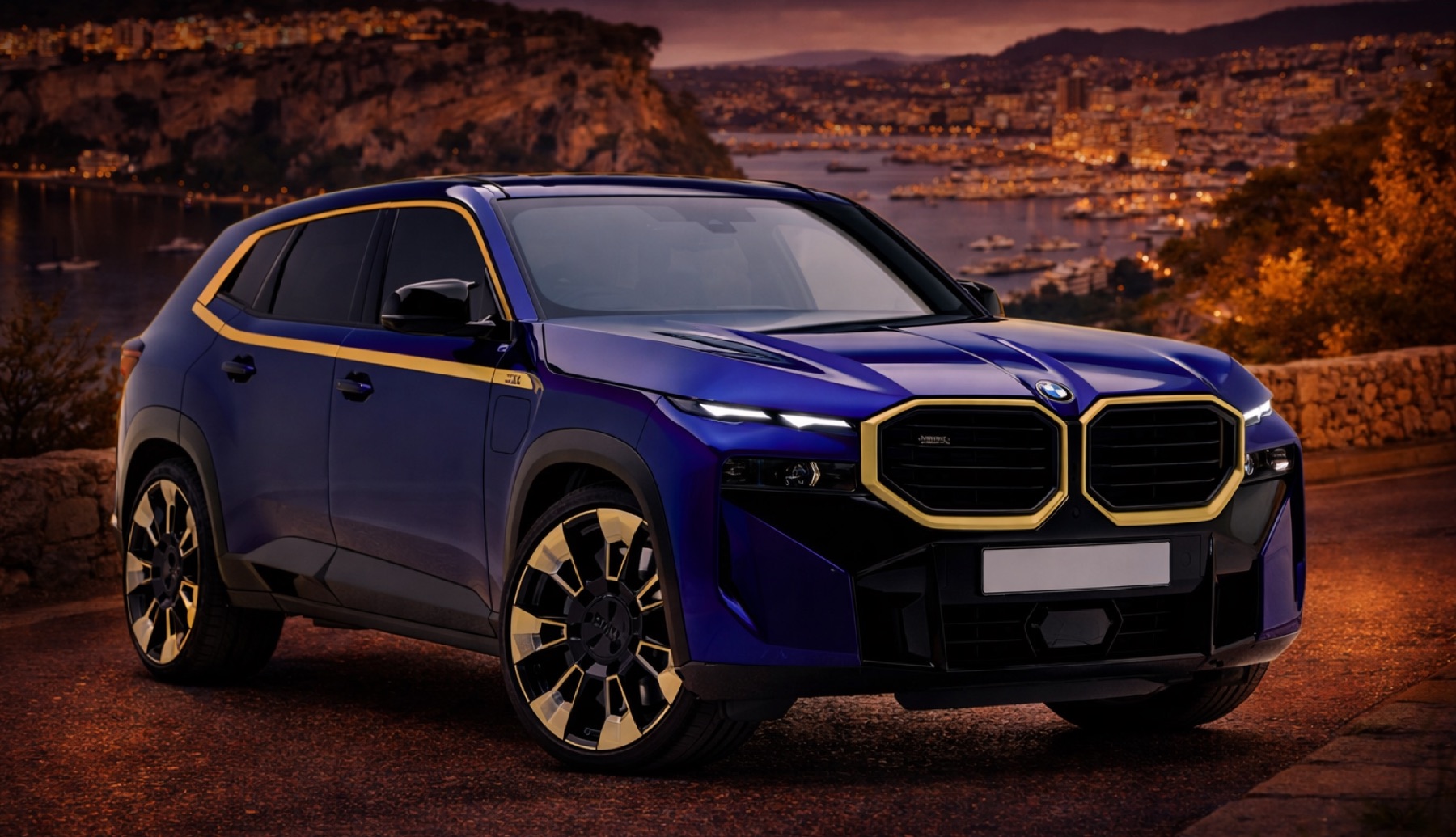 BMW XM Blue rental card