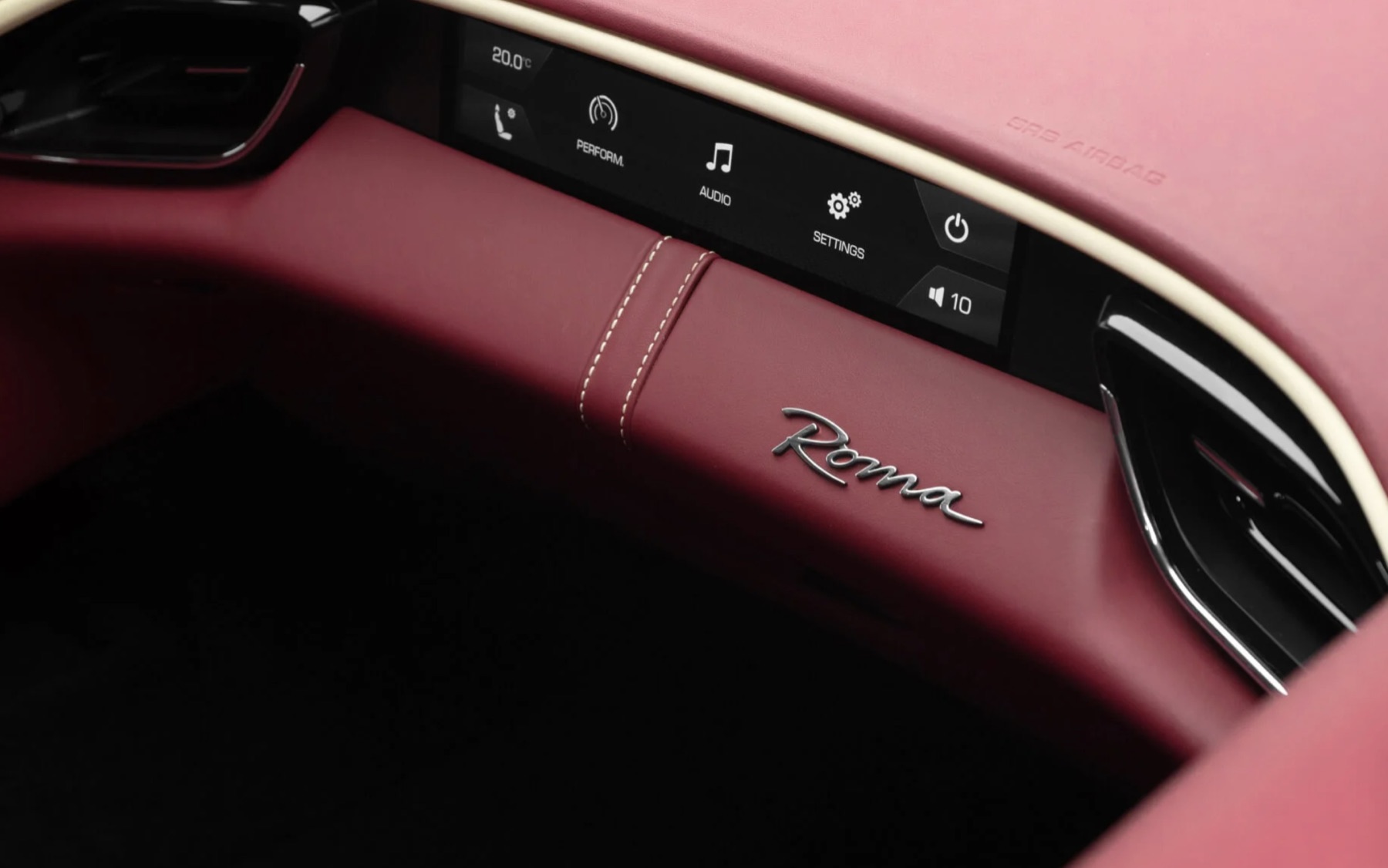 Ferrari Roma steering wheel and dash