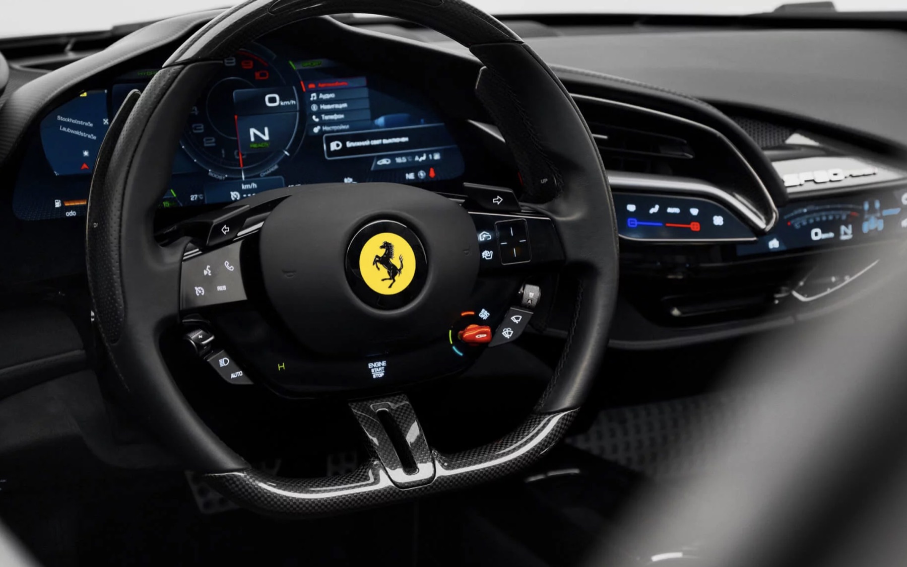 Ferrari SF90 steering wheel and dash