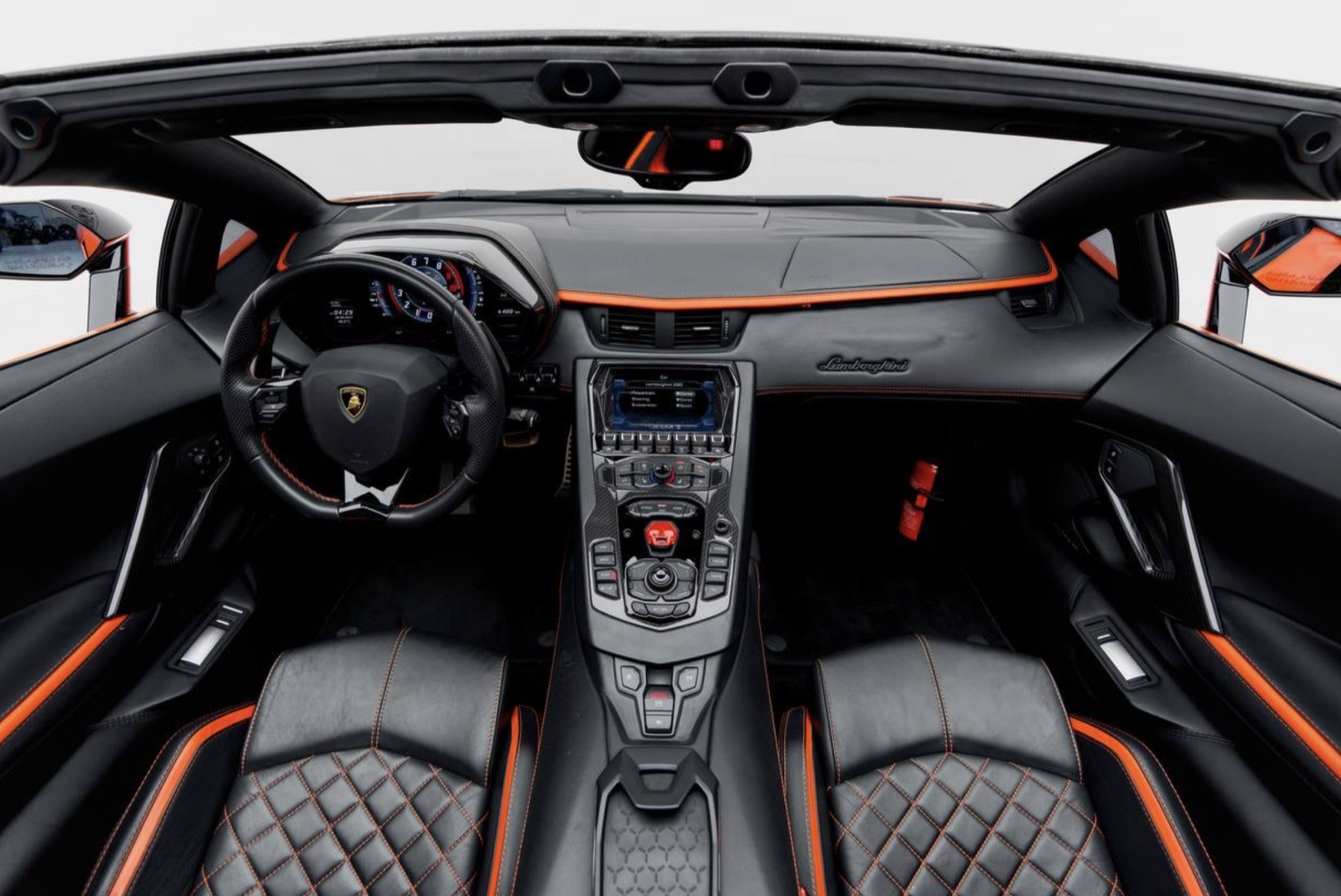 Lamborghini Aventador SVJ Orange cockpit details