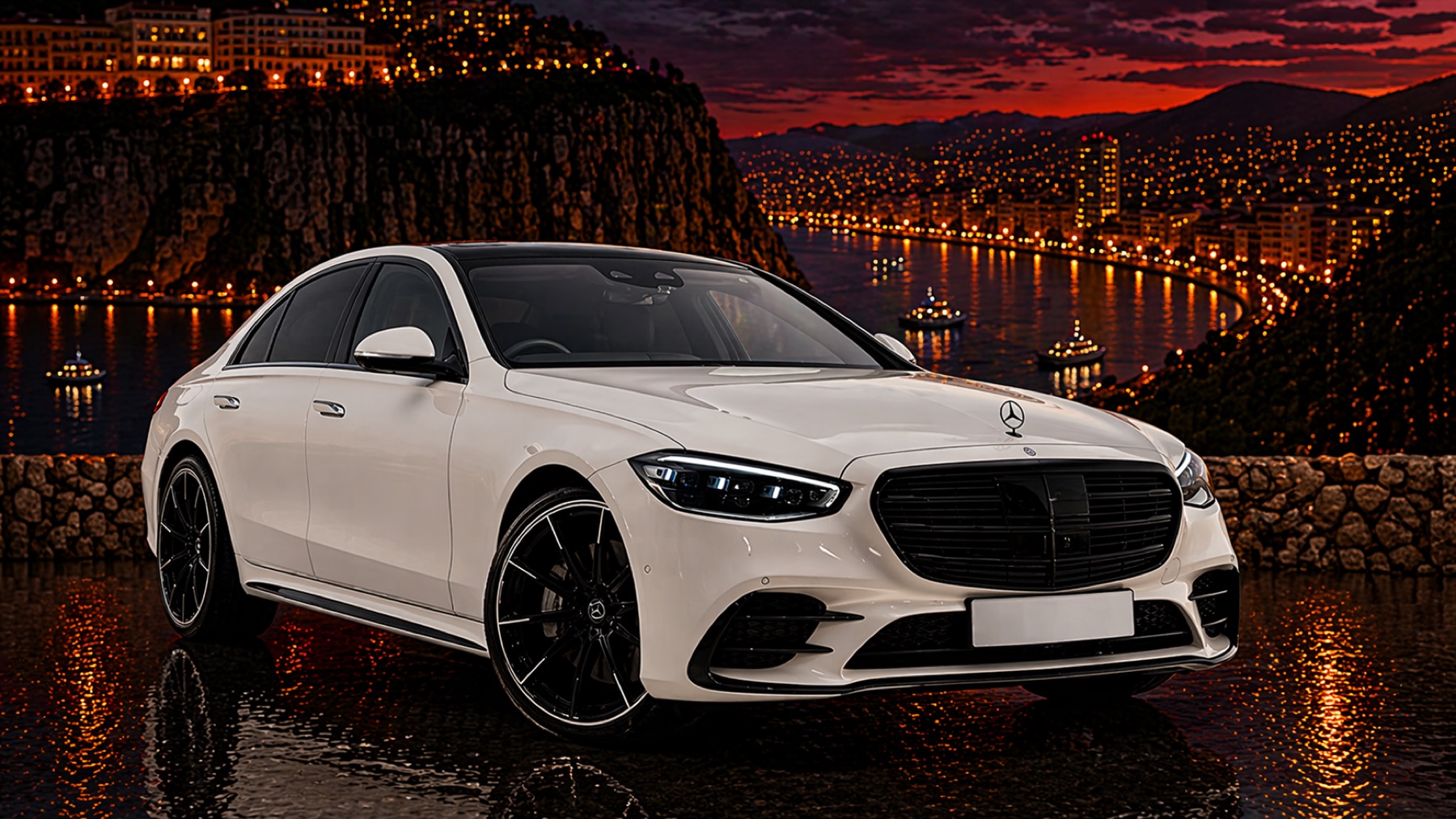 Mercedes-Benz S500 White rental card