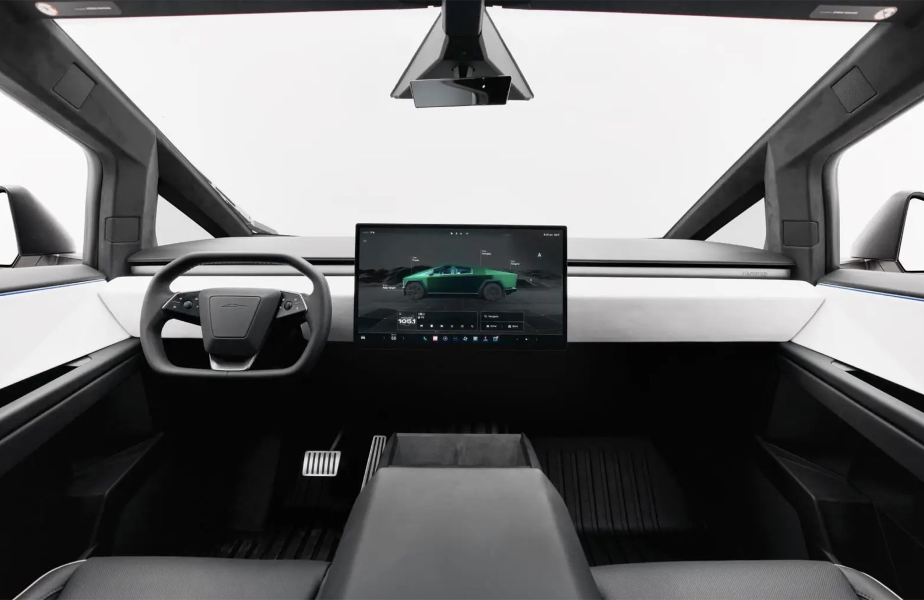 Tesla Cyberbeast steering wheel interior